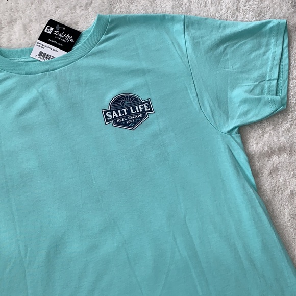 NEW Salt Life Boys Ocean Blue Logo T-Shirt Youth Medium - Picture 9 of 9